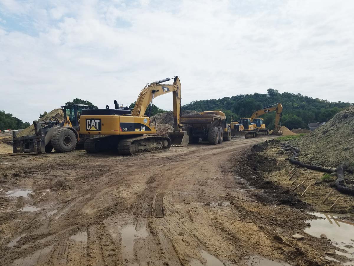 various machinery at a job site